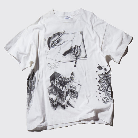 vintage just1990's " Maurits Cornelis Escher " Art T-shirt