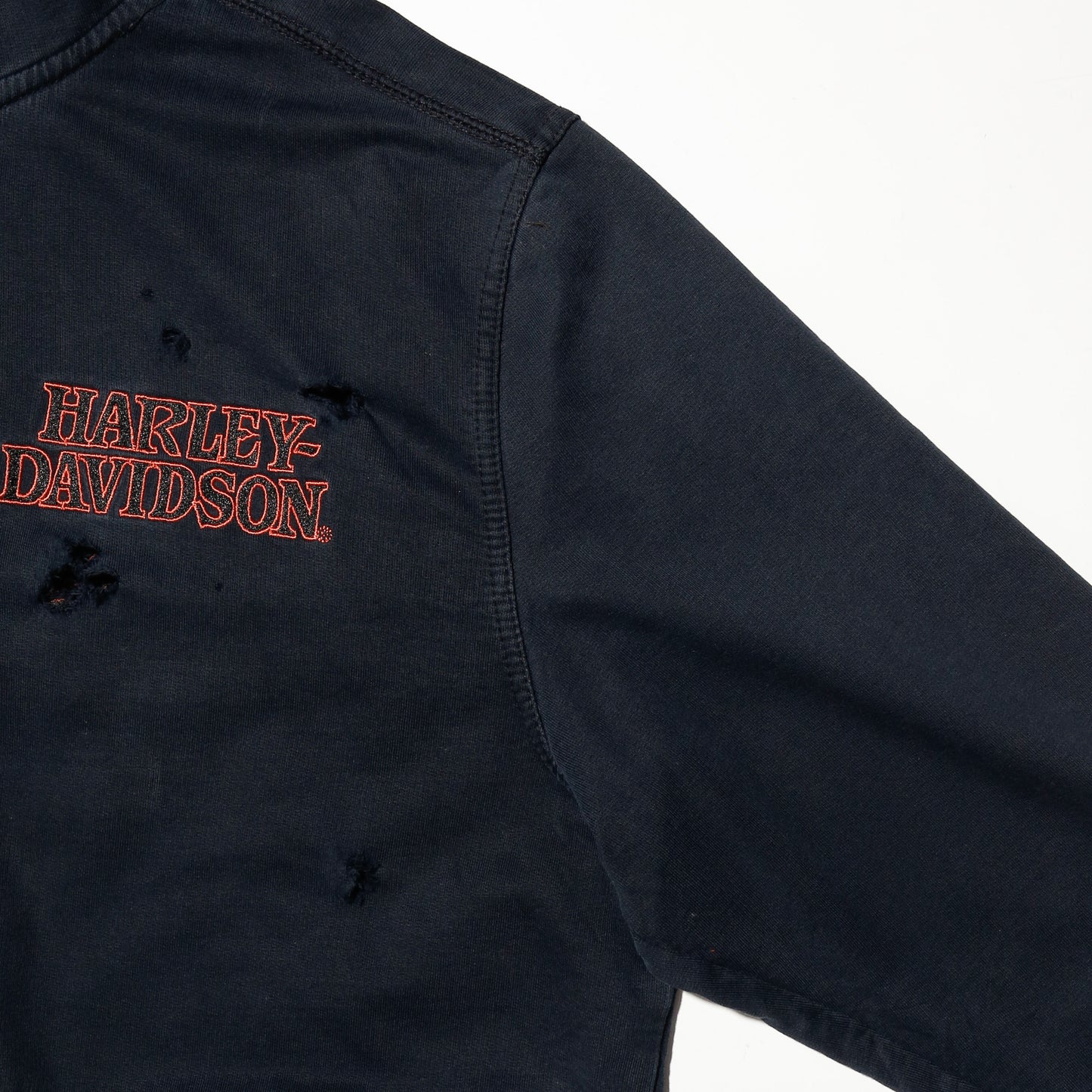 *one-off harley-davidson skull broken hoodie