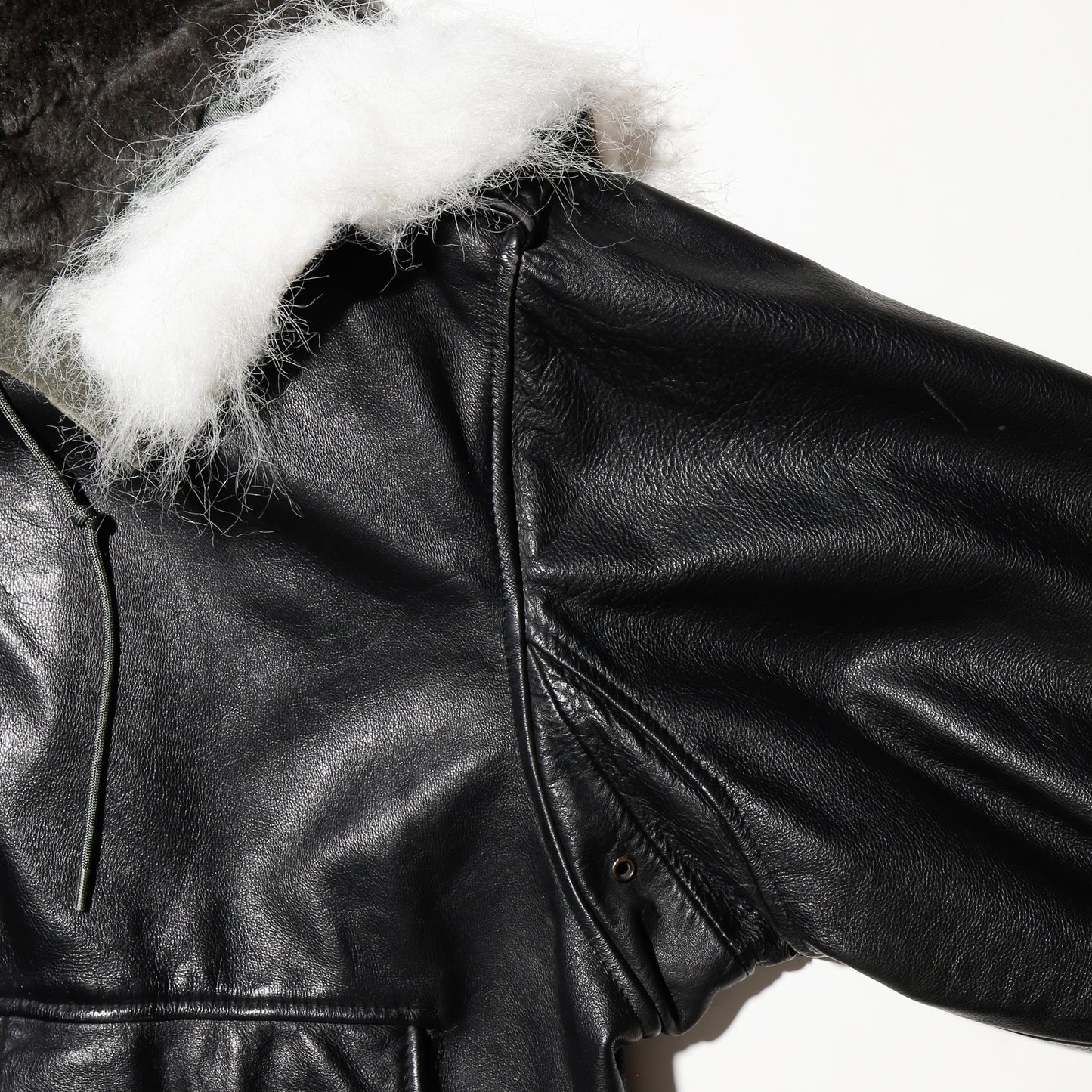 vintage hooded aviator leather jacket