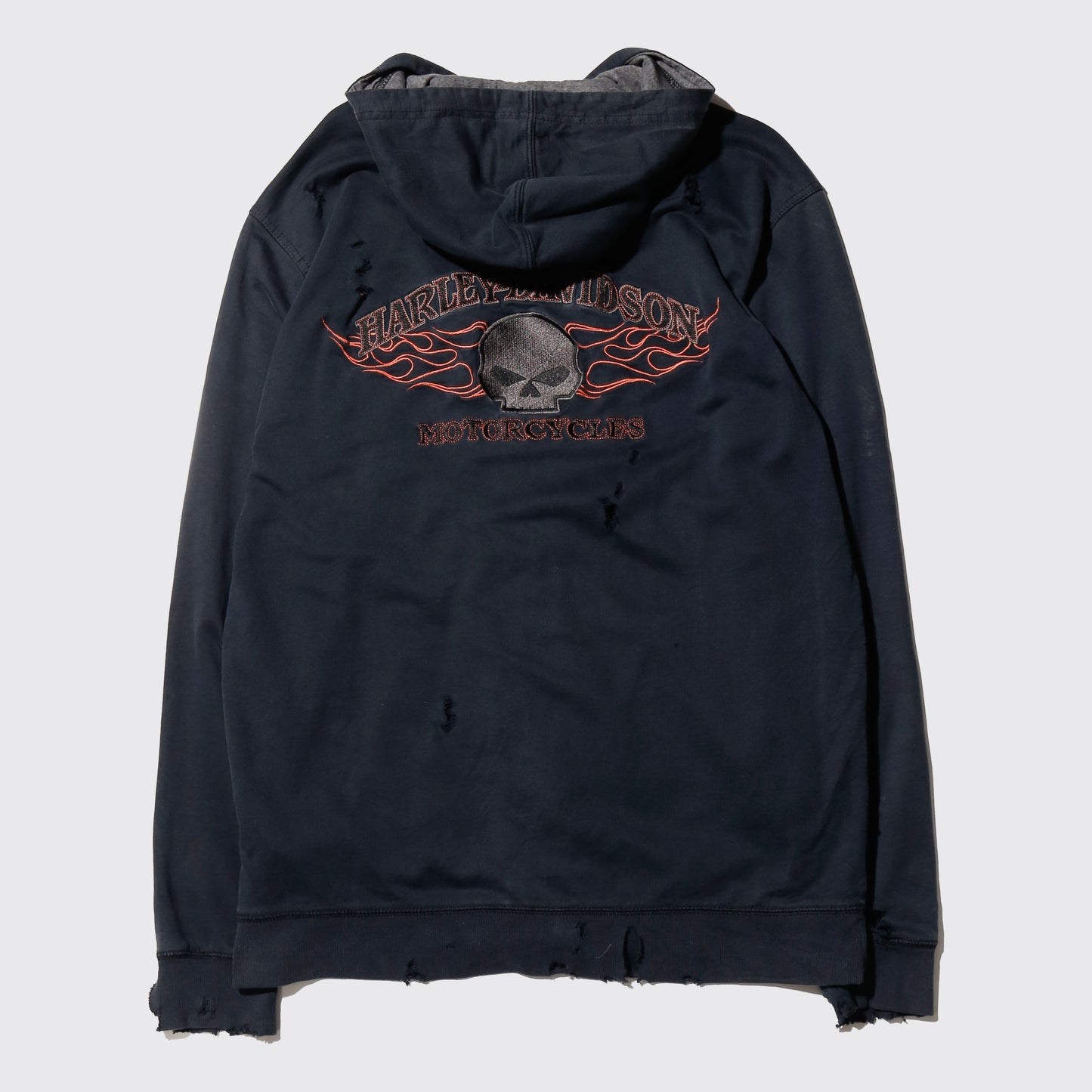*one-off harley-davidson skull broken hoodie