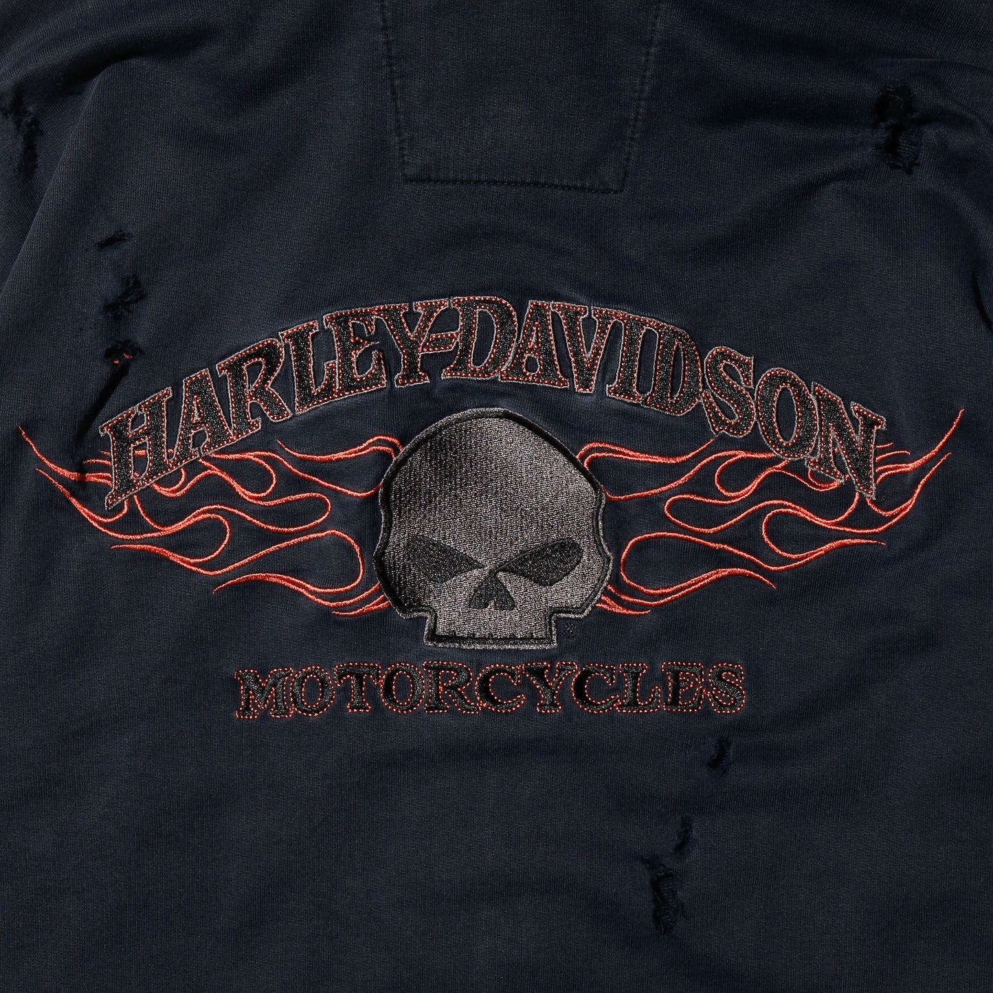 *one-off harley-davidson skull broken hoodie