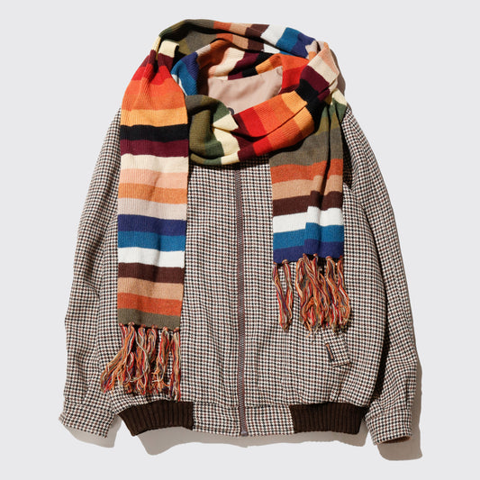 *one-off with muffler houndstooth jacket