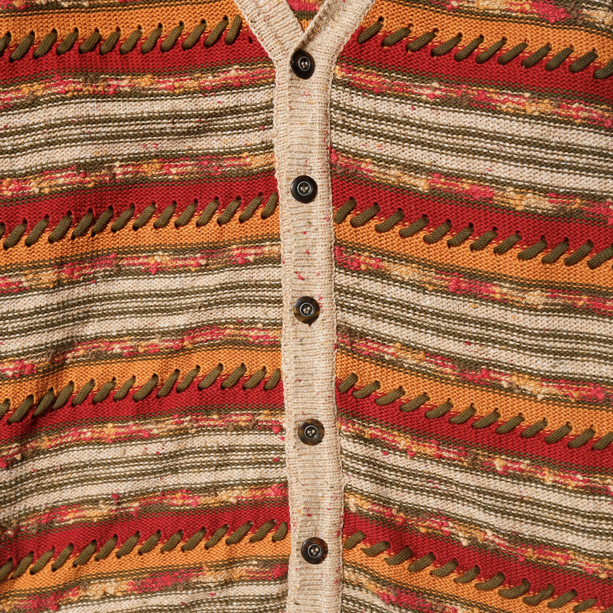 vintage lizwear stitched border cardigan