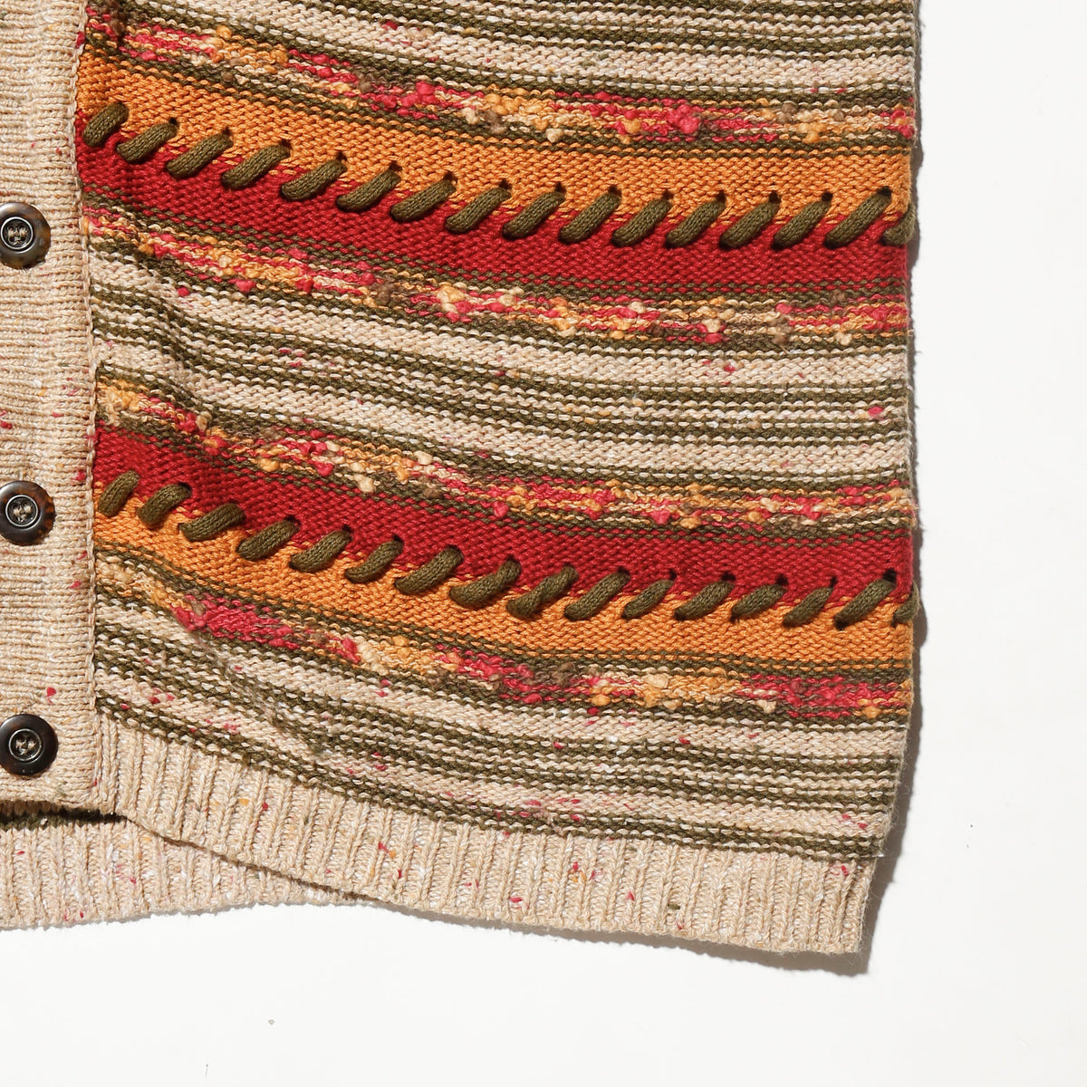 vintage lizwear stitched border cardigan