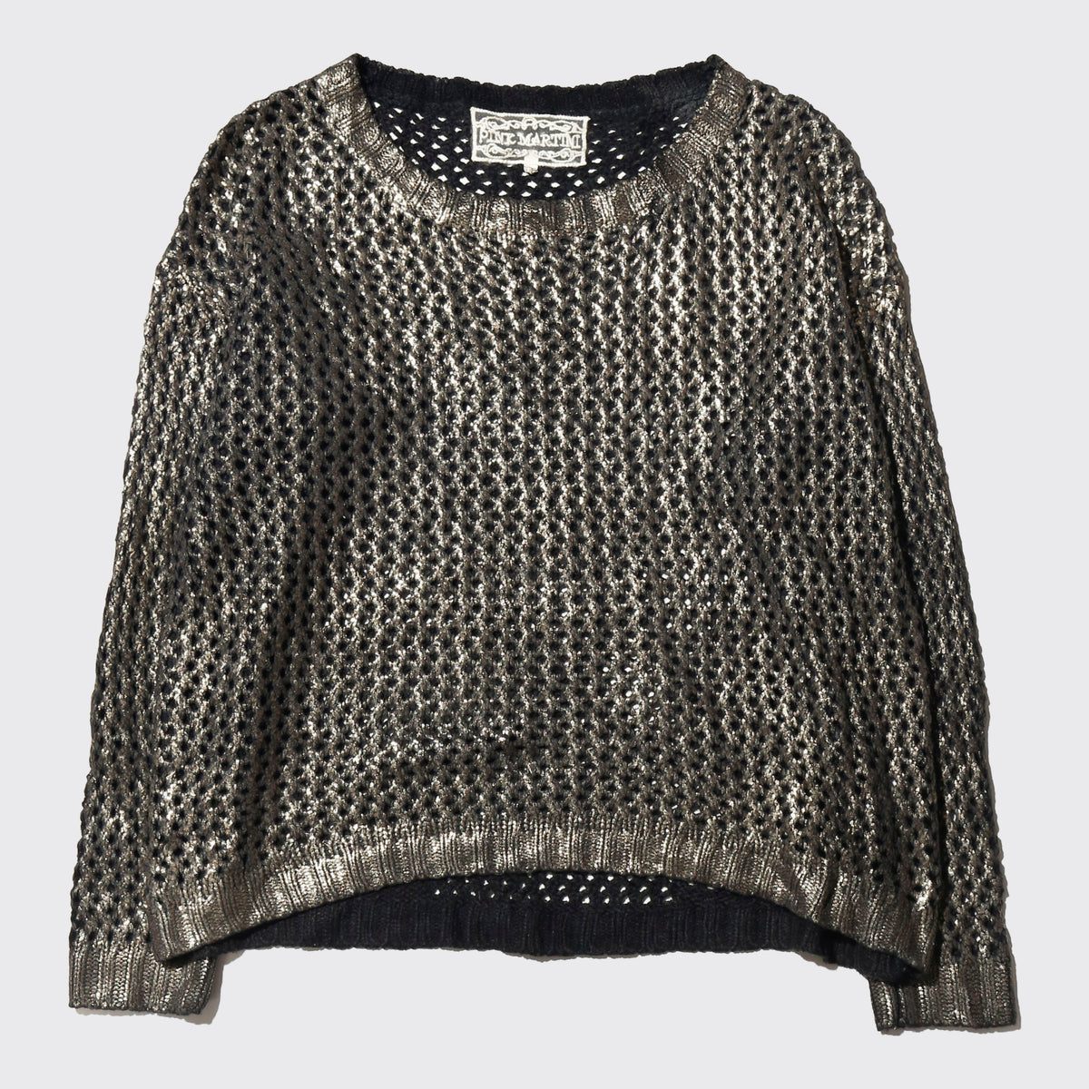 vintage 00's cropped dust foil mesh sweater