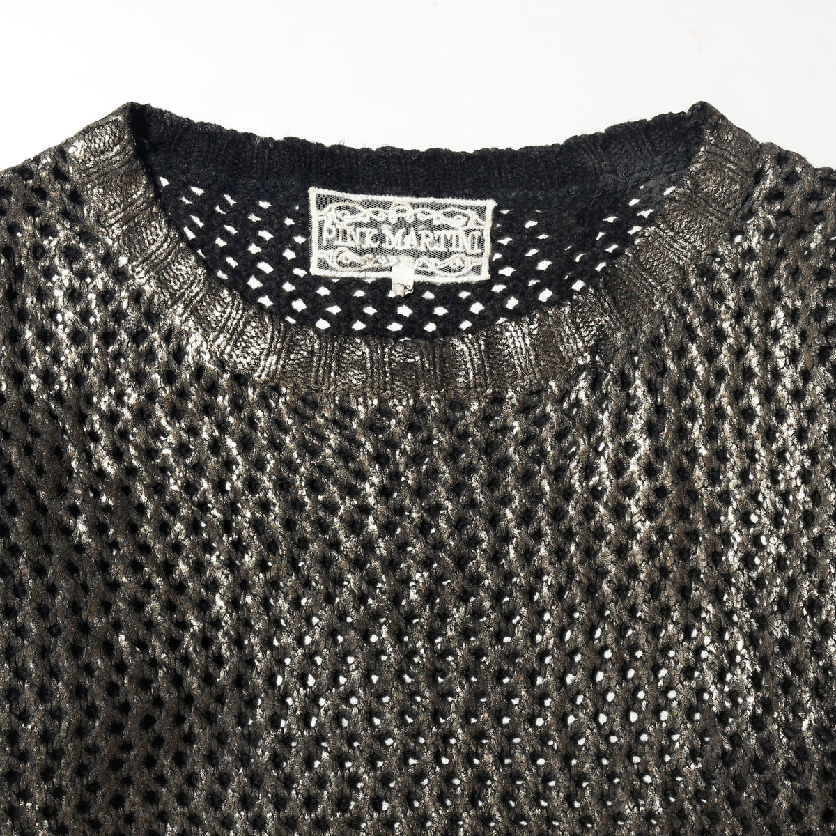vintage 00's cropped dust foil mesh sweater