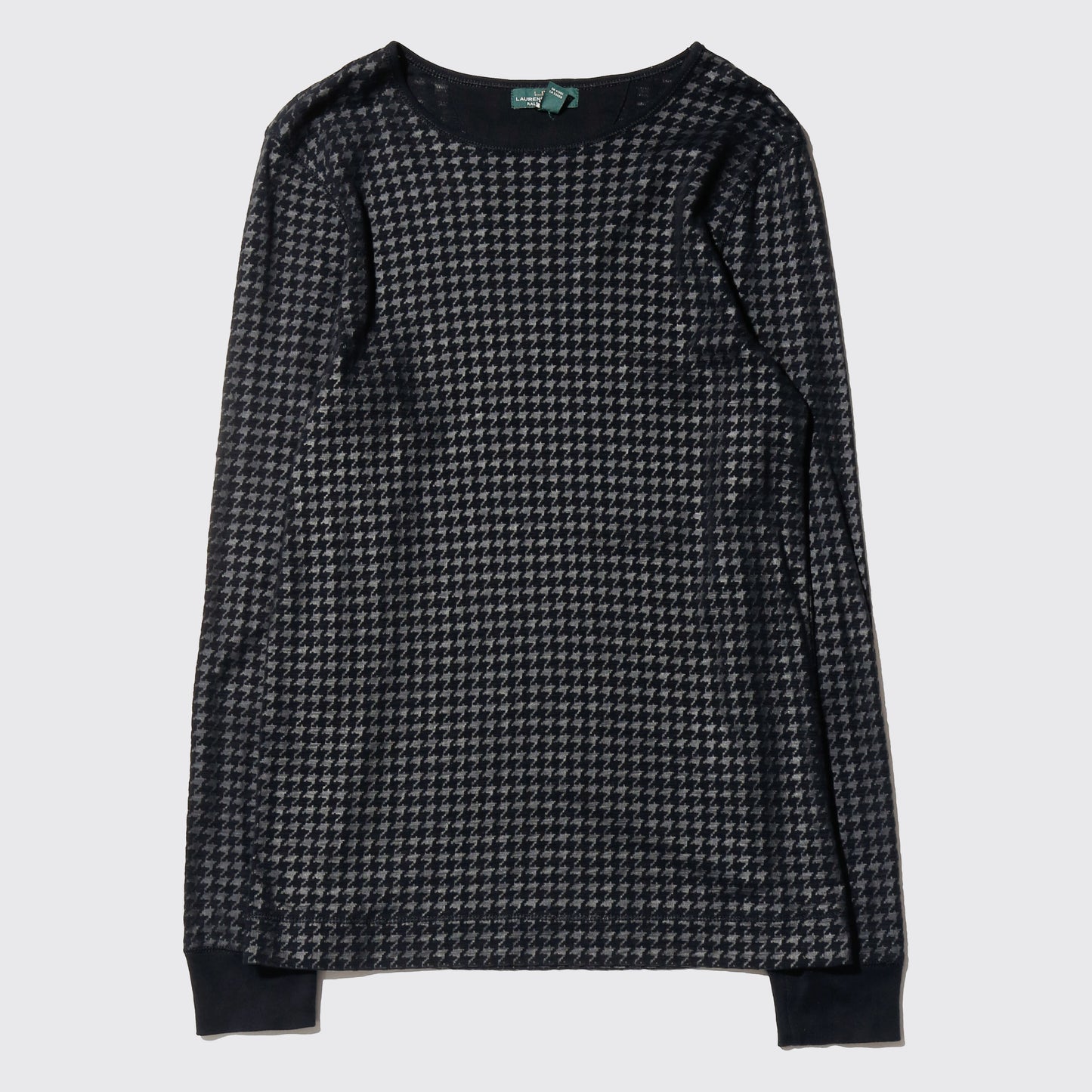 vintage lrl lauren jeans houndstooth elbow patch sweater