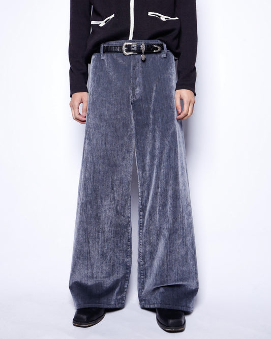 vintage flocky wide leg trousers