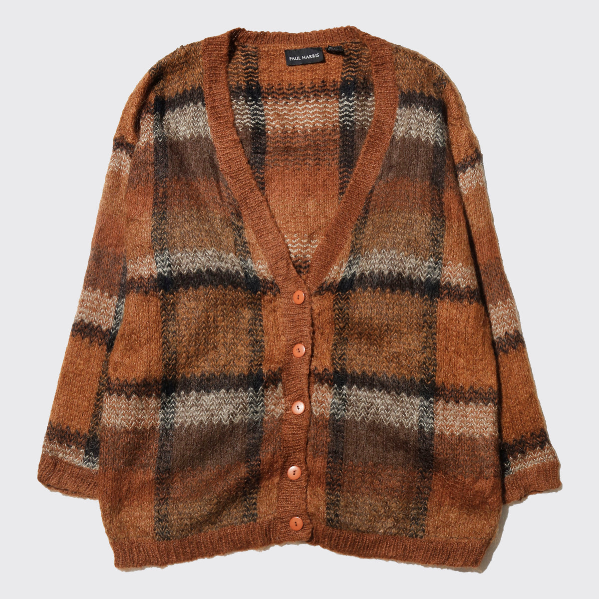 vintage 80's paul harris mohair check cardigan