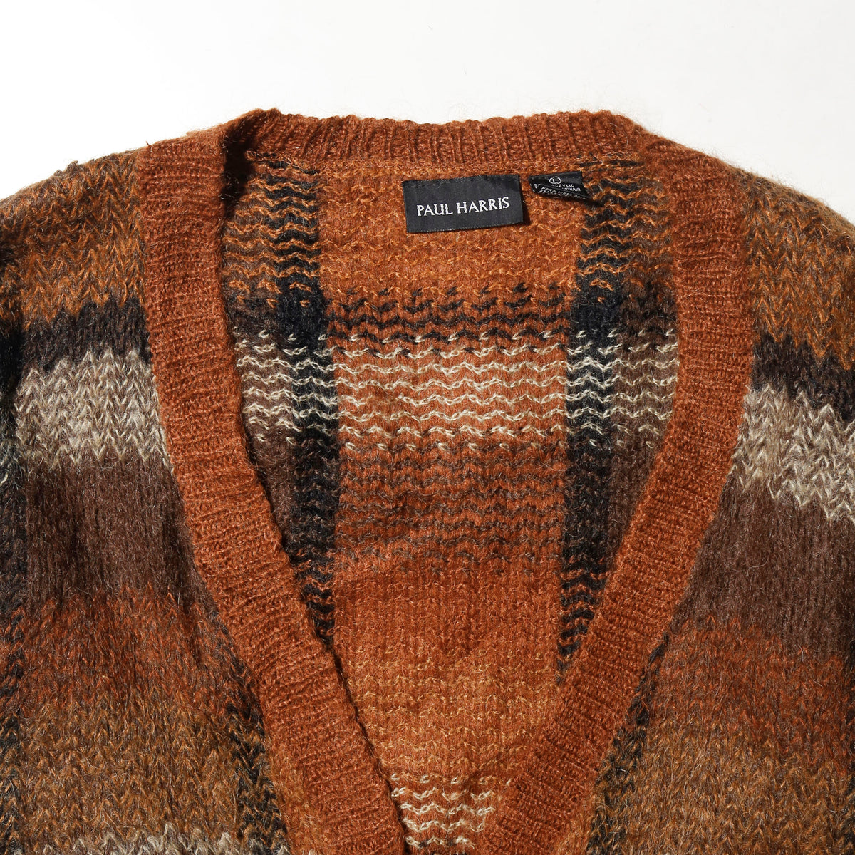vintage 80's paul harris mohair check cardigan