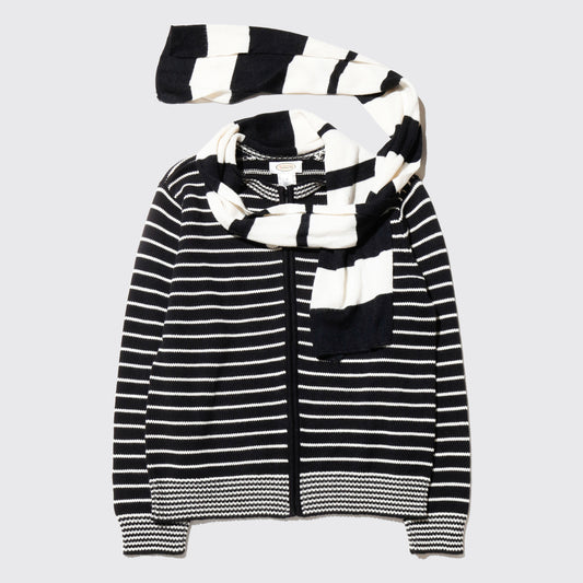 *one-off with muffler border knit jacket