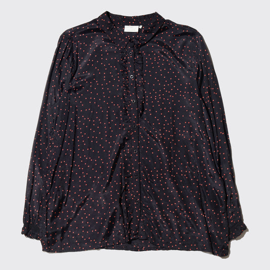 vintage euro dots frill shirt