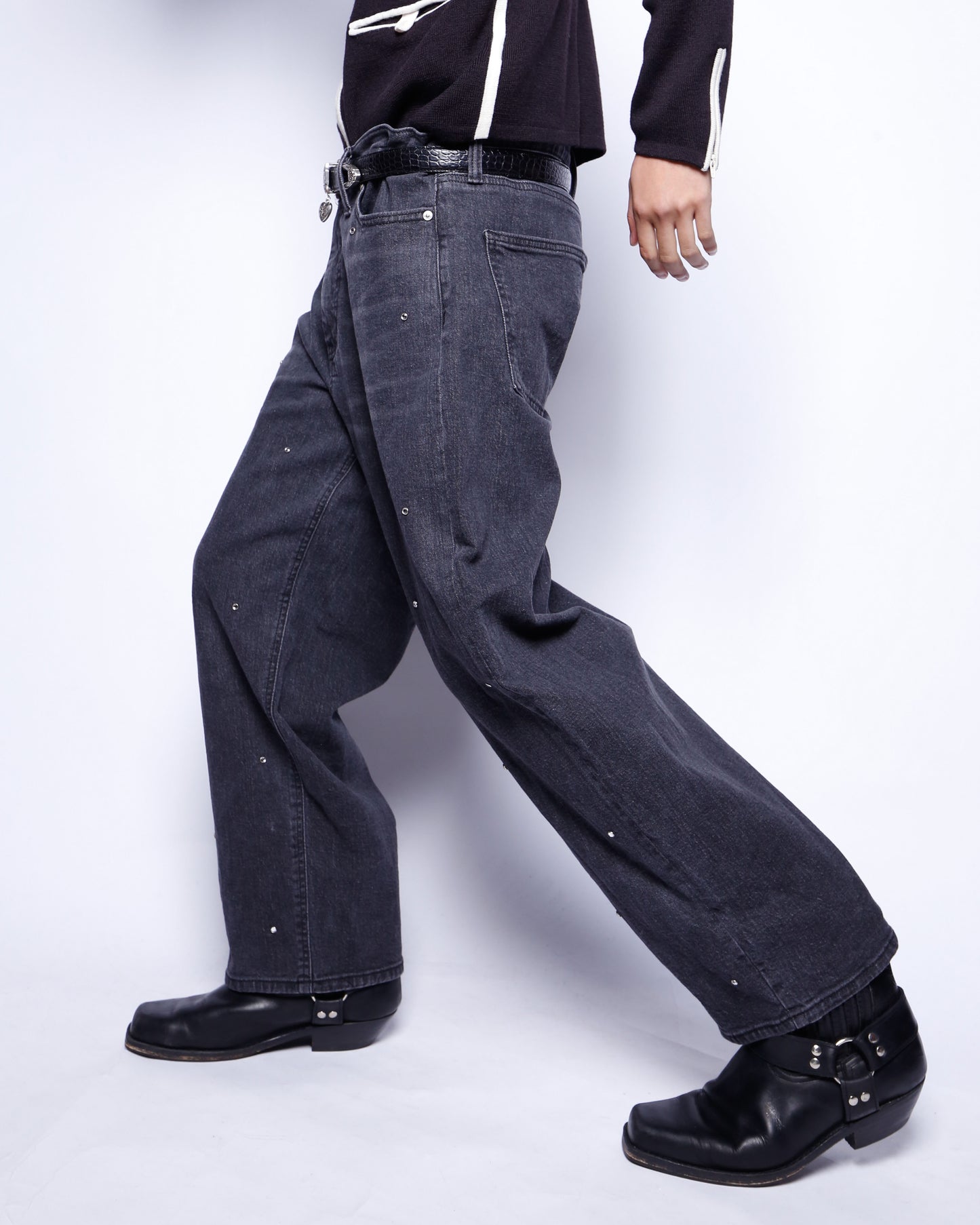 vintage rinestone wide leg jeans