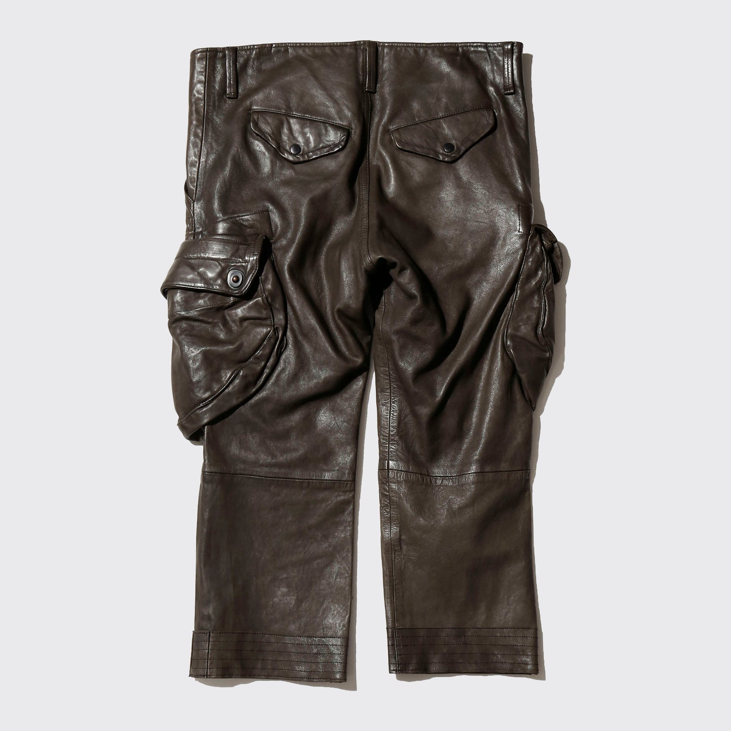 00's JULIUS gasmask lamb leather cropped trousers, *sample