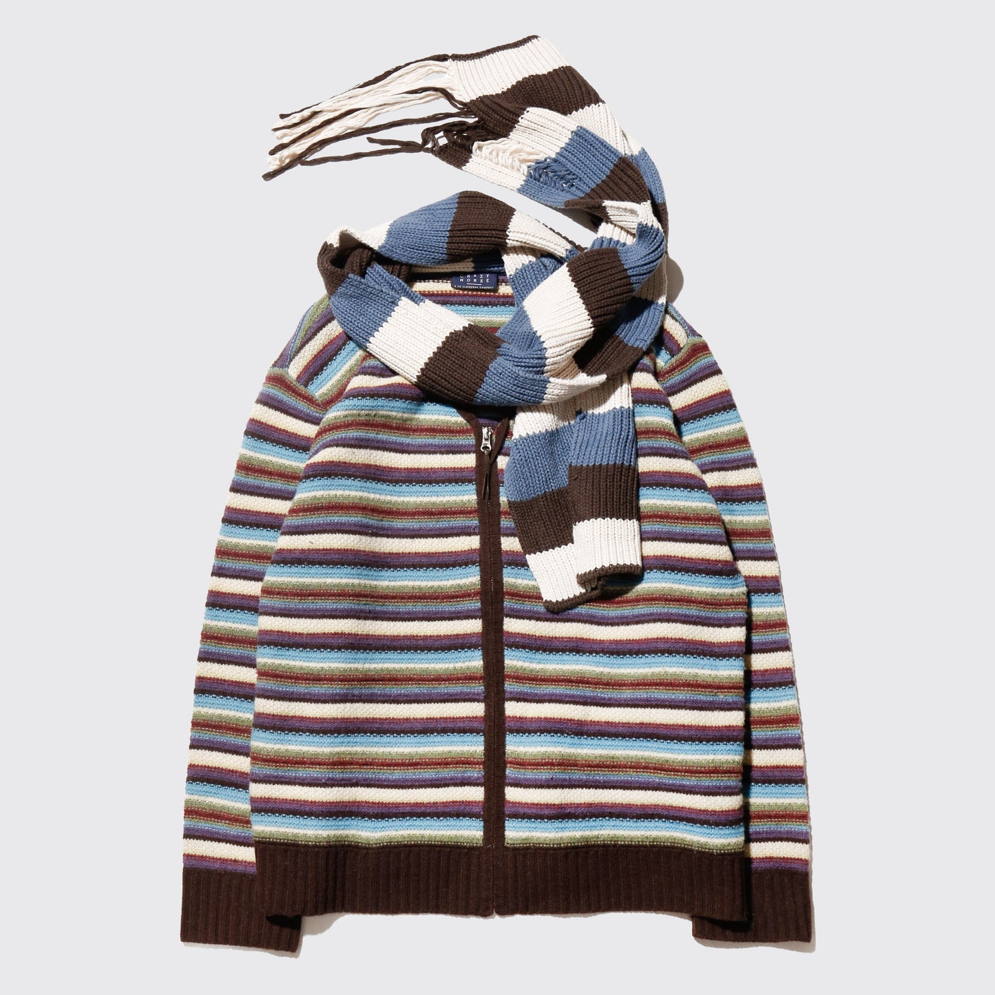 *one-off with muffler border knit jacket