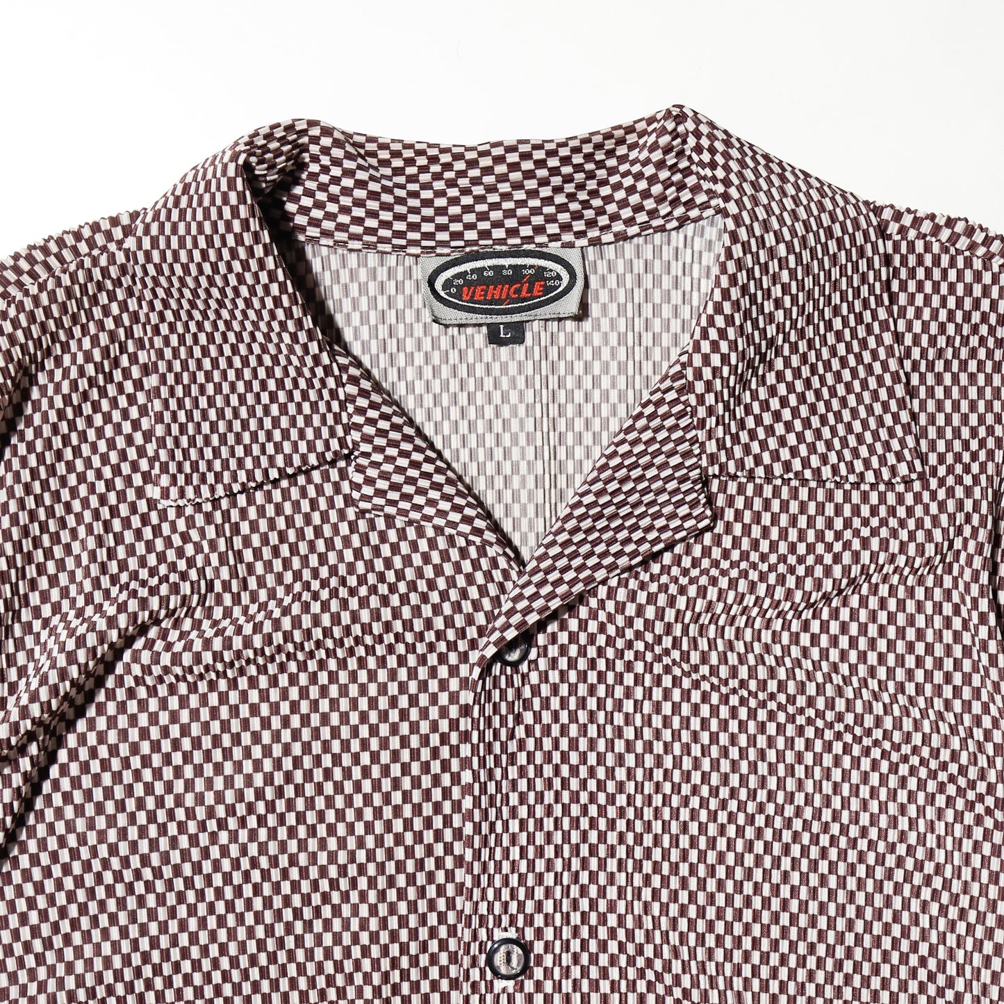 vintage checker pleats shirt