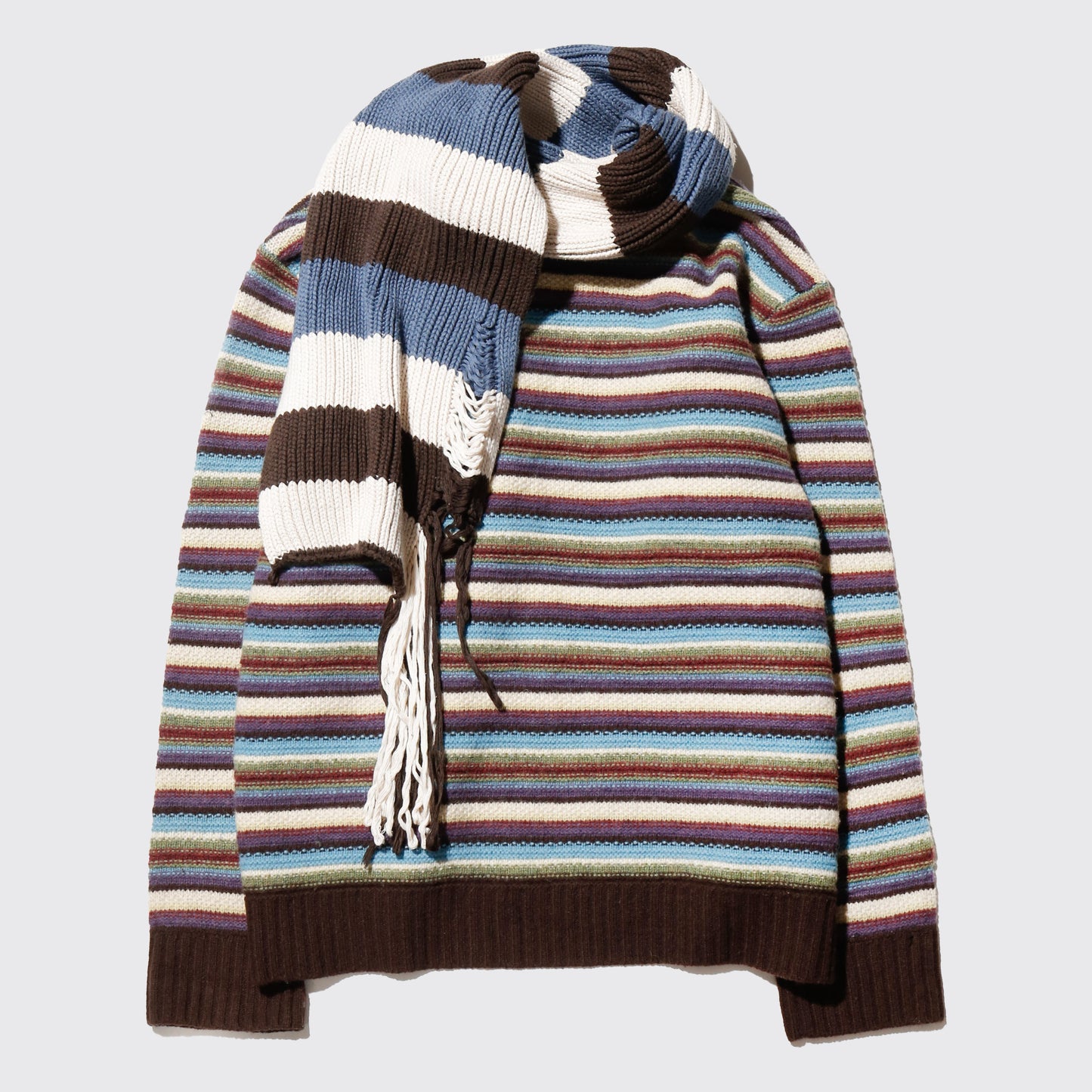 *one-off with muffler border knit jacket