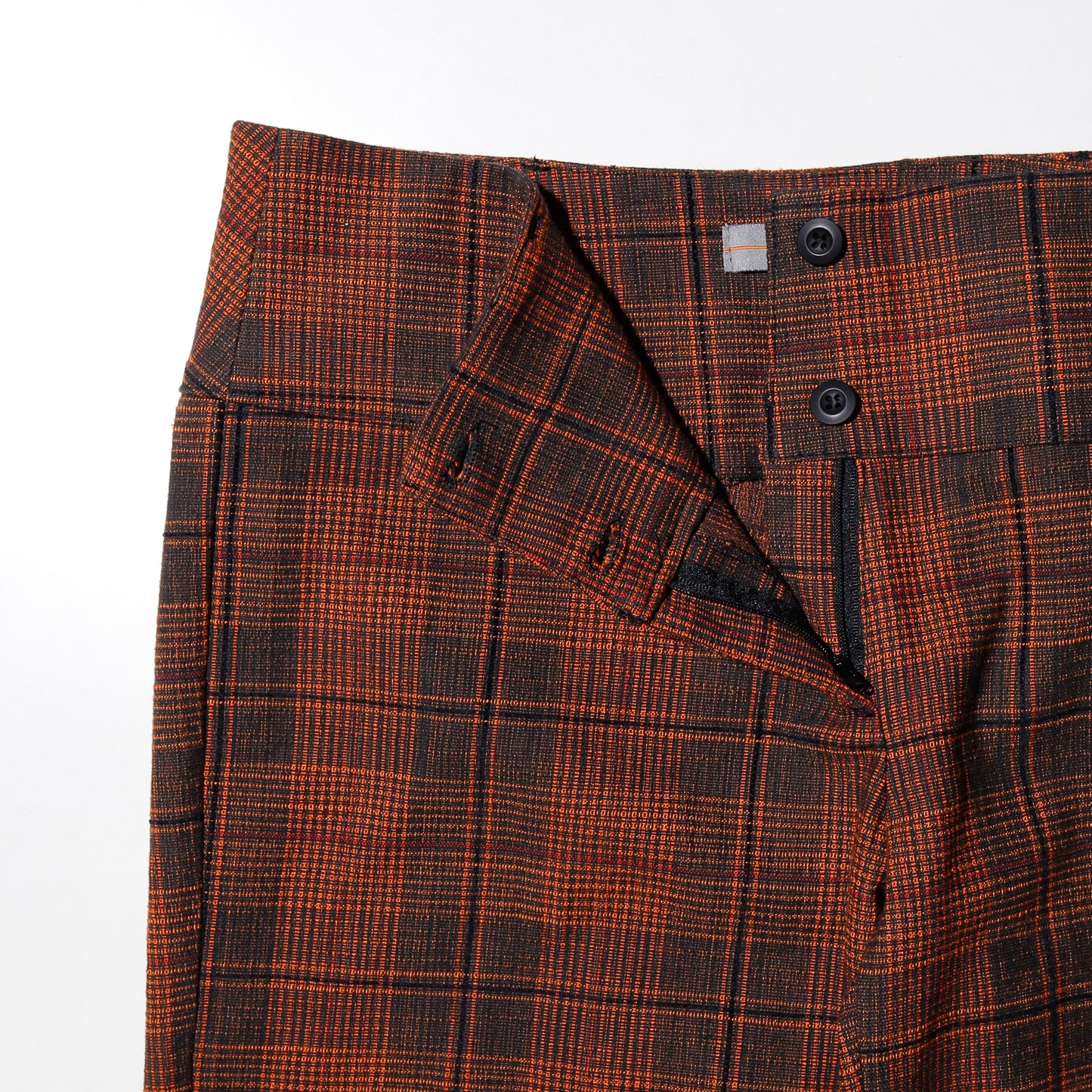 vintage row rise check flare slacks