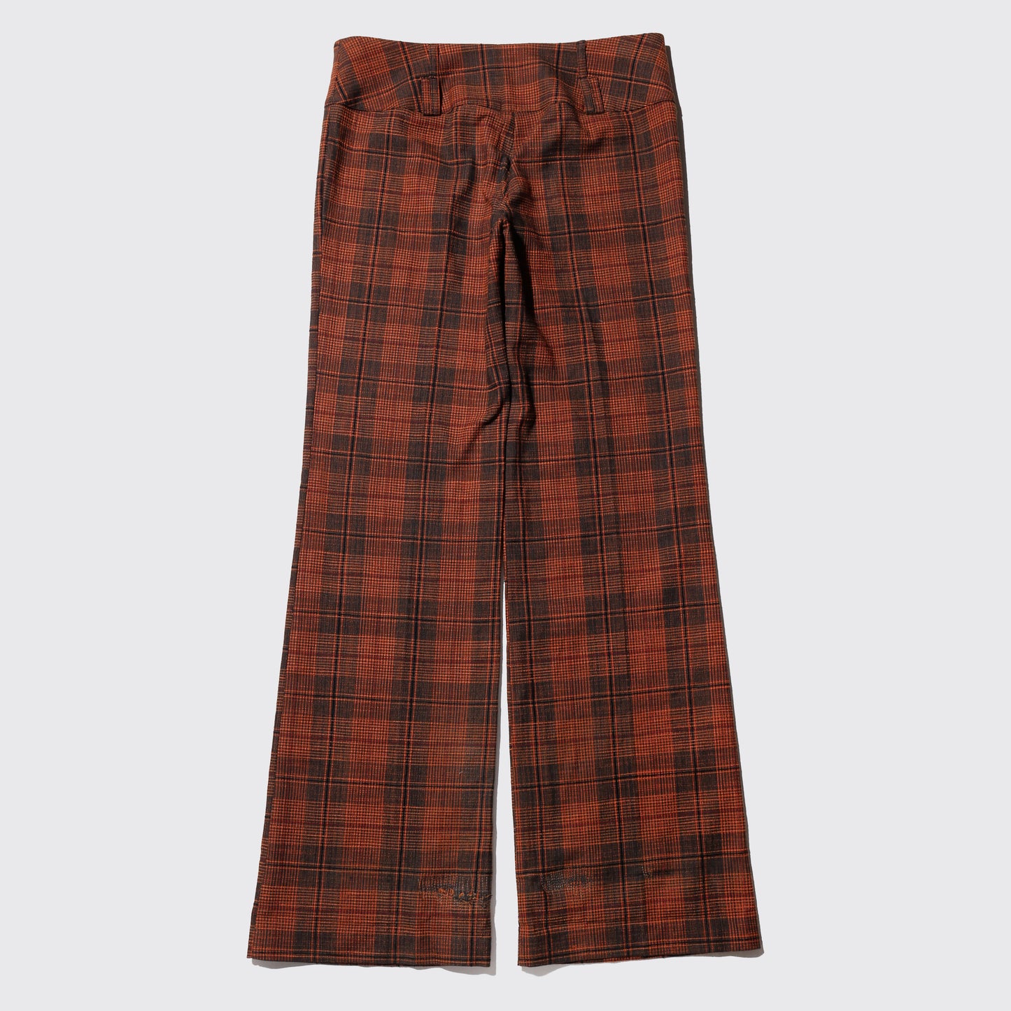 vintage row rise check flare slacks