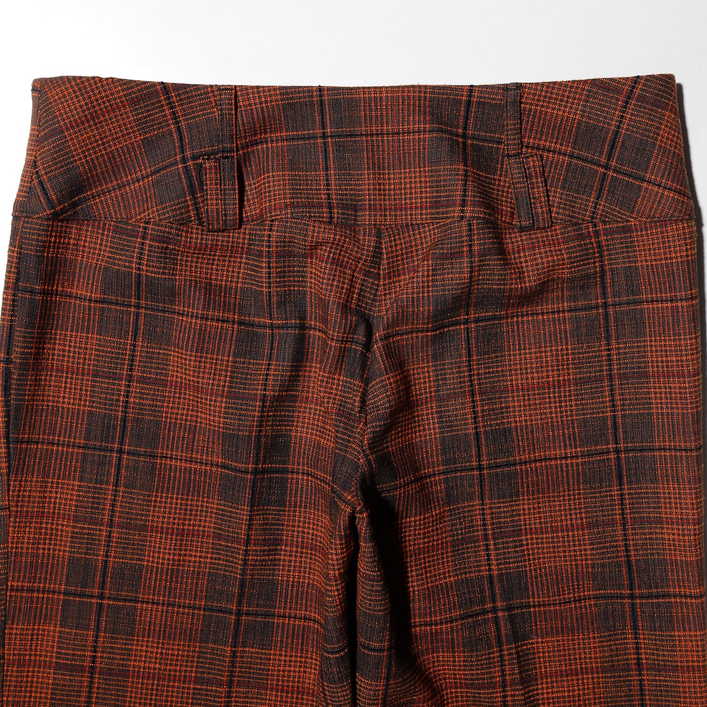 vintage row rise check flare slacks