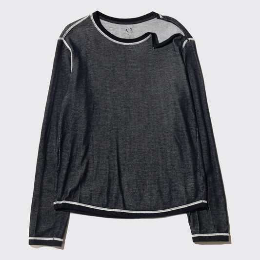 vintage 00's armani exchange shoulder zip thermal l/s
