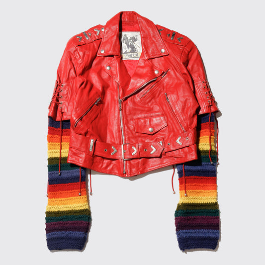 *one-off euro hybrid leather riders jacket