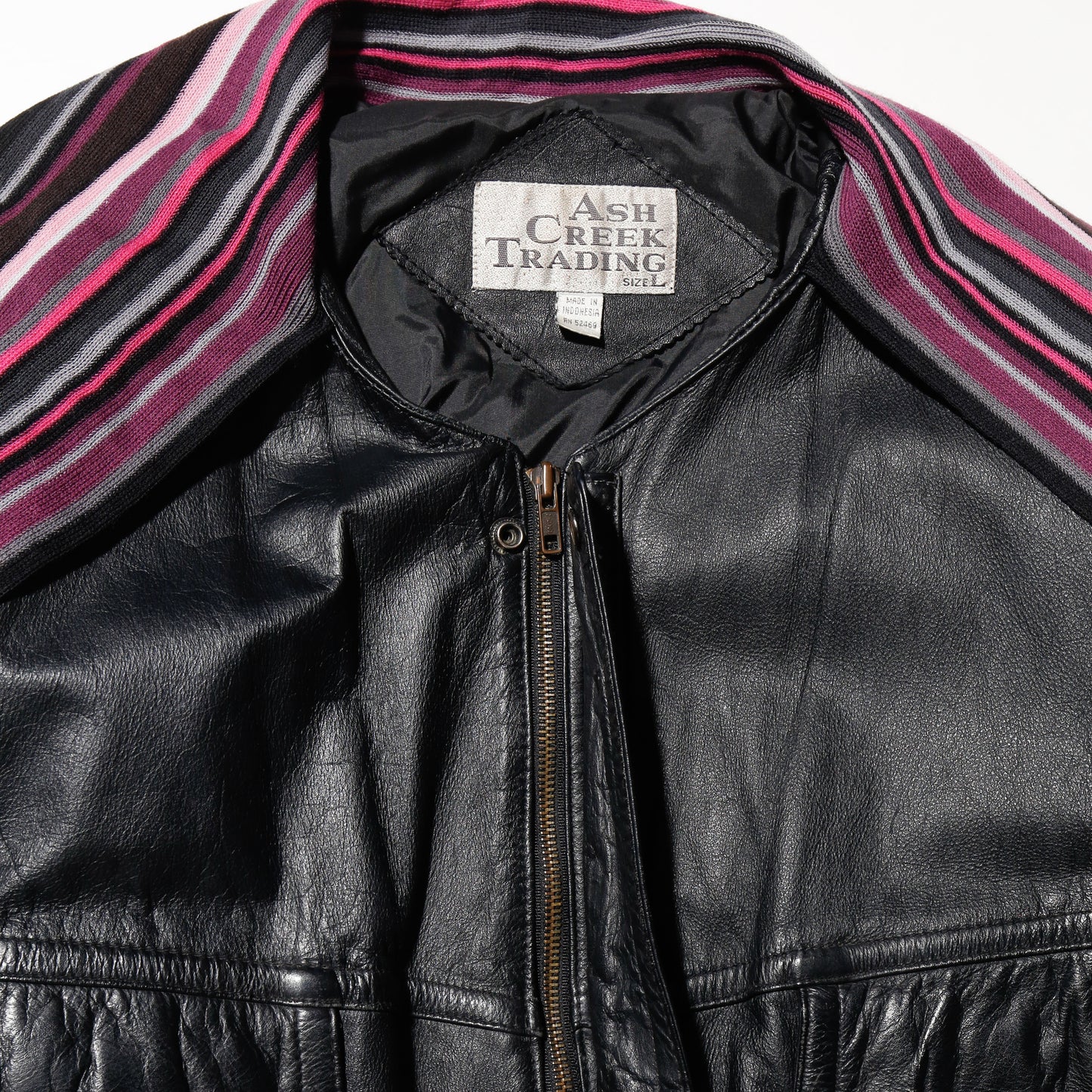 *one-off with muffler aviator leather jacket