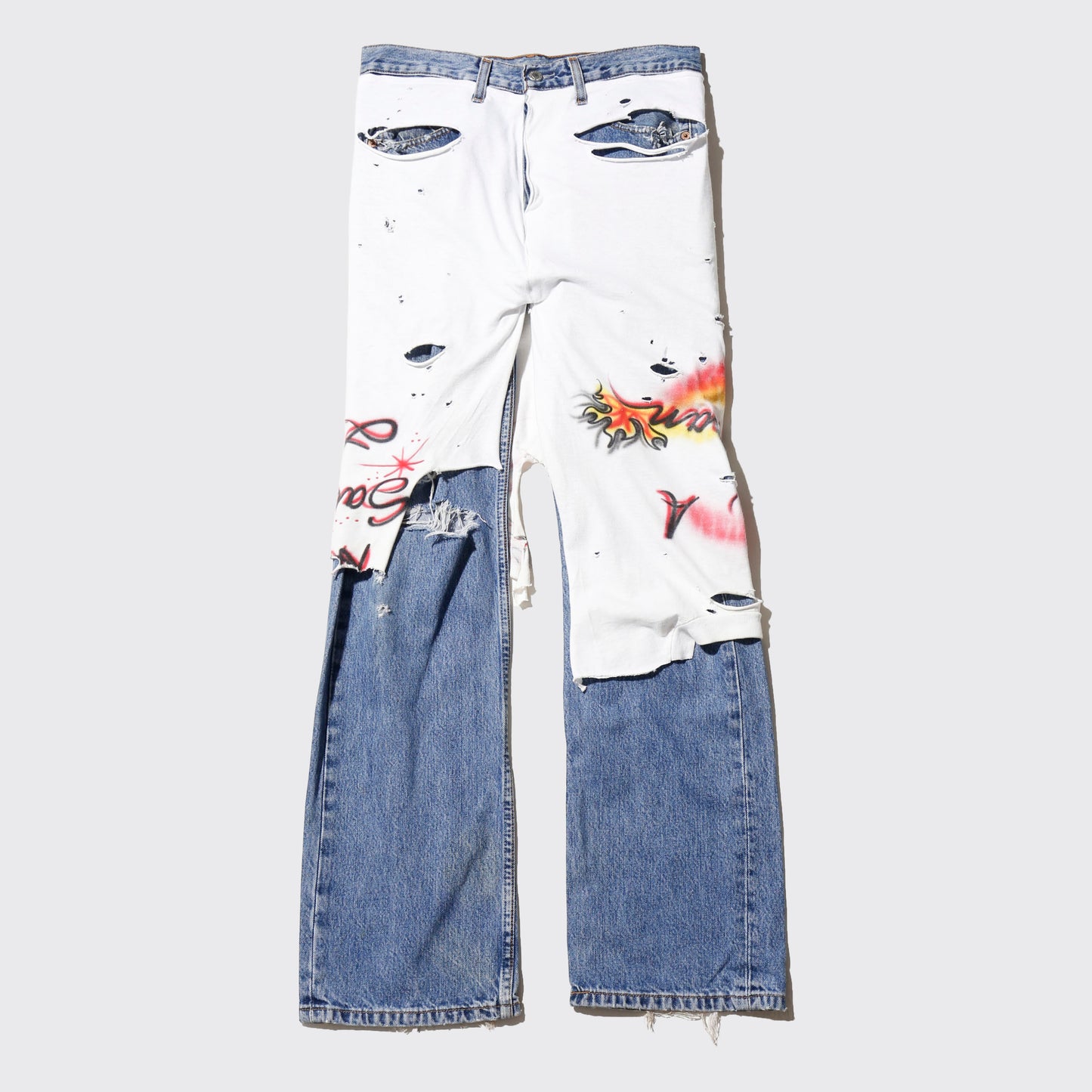 *one-off broken layered trousers