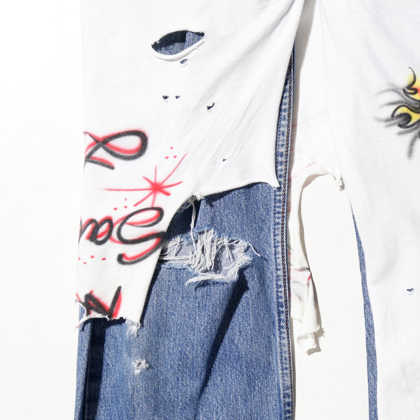*one-off broken layered trousers