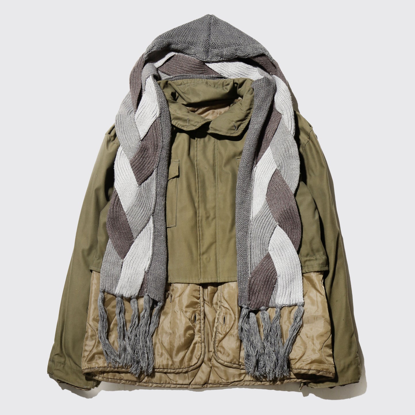 *one-off with muffler cropped field jacket , detachable liner