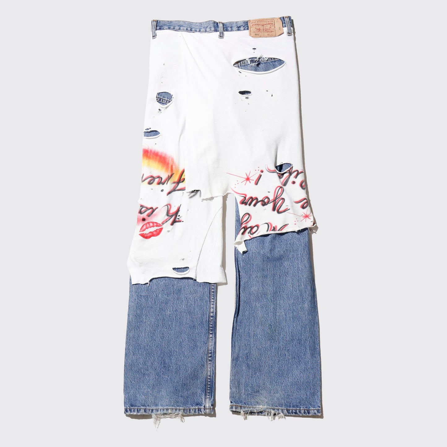 *one-off broken layered trousers