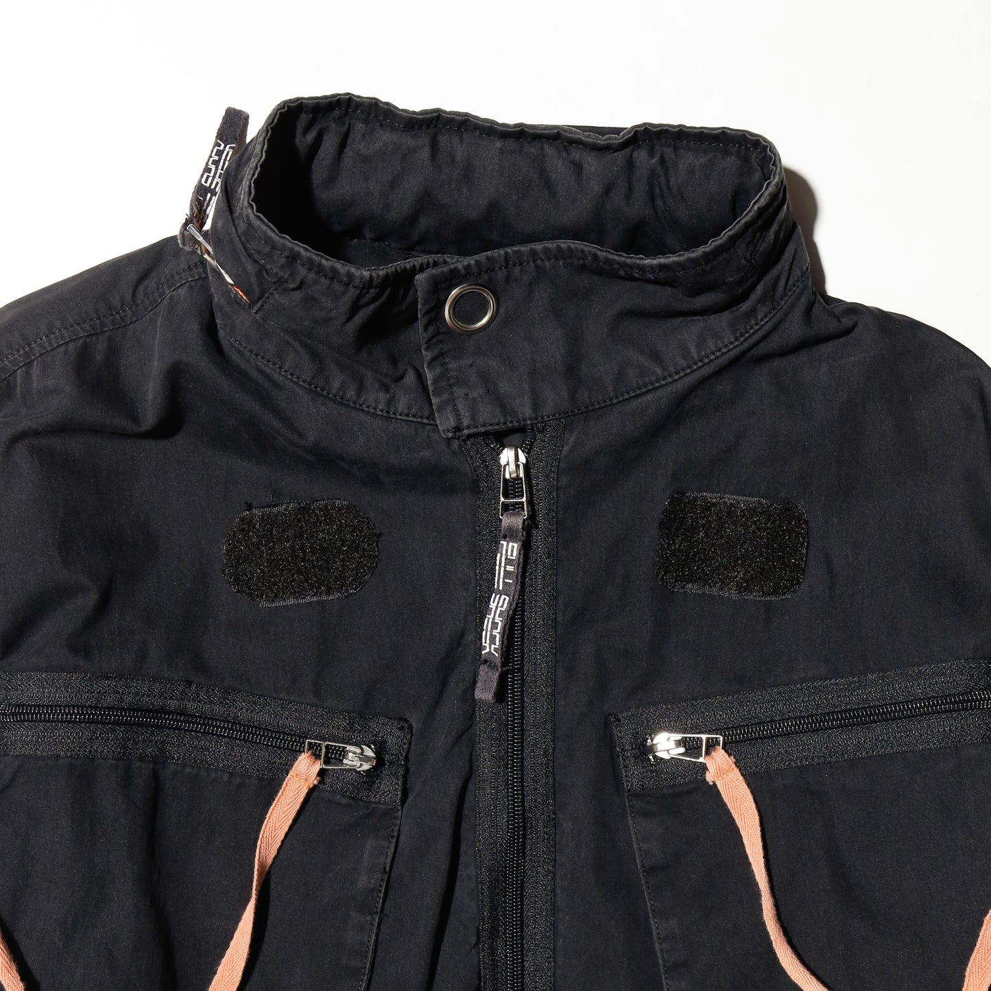 vintage gimmick techno jacket, hood strange