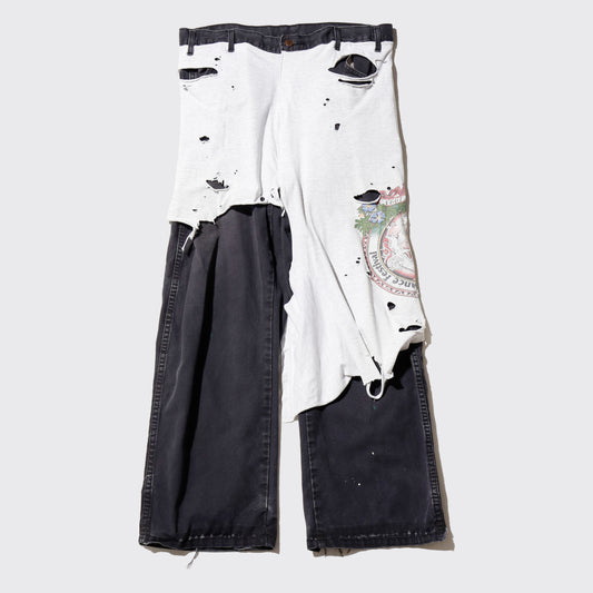 *one-off broken layered trousers