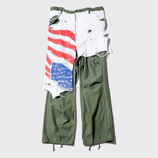 *one-off broken layered trousers