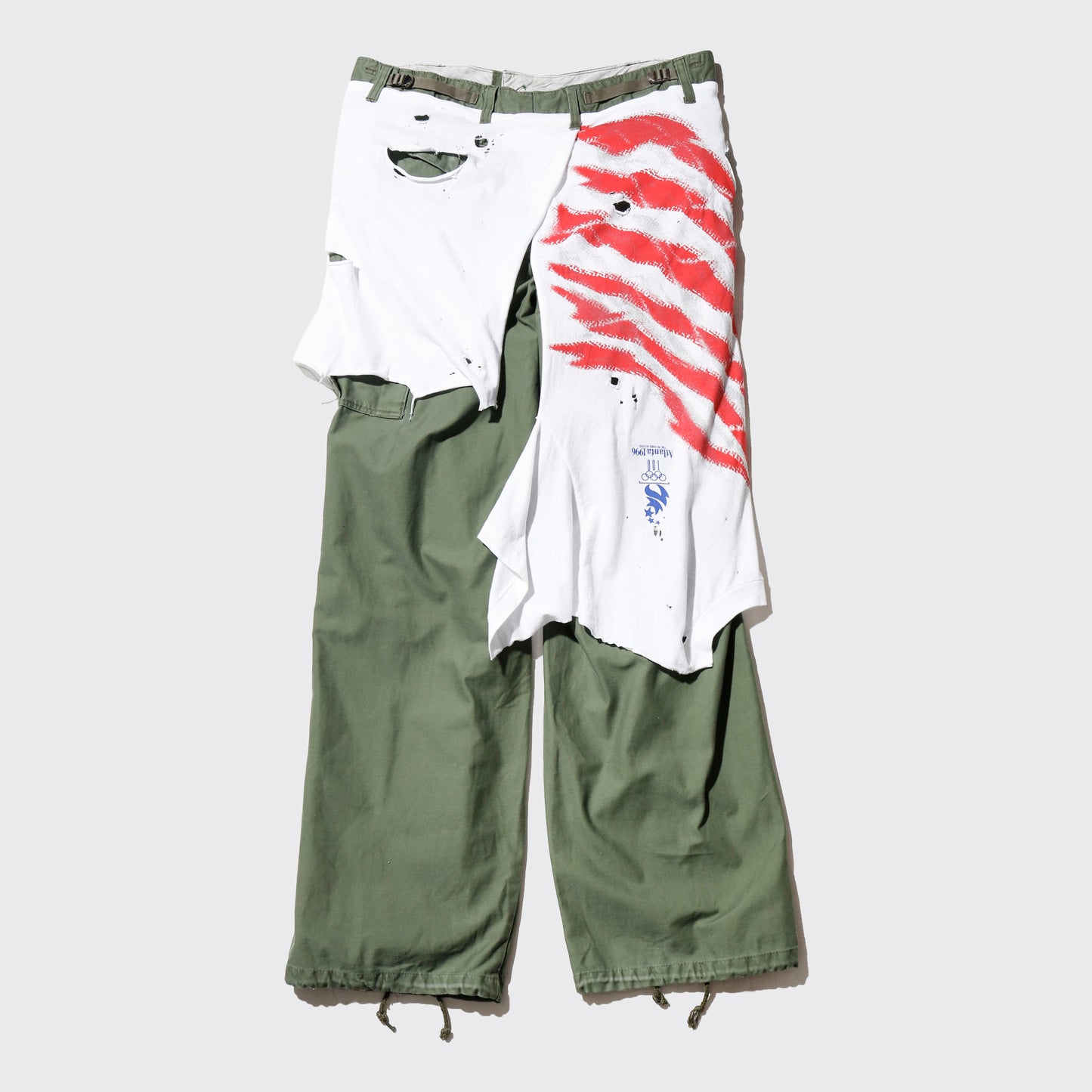 *one-off broken layered trousers