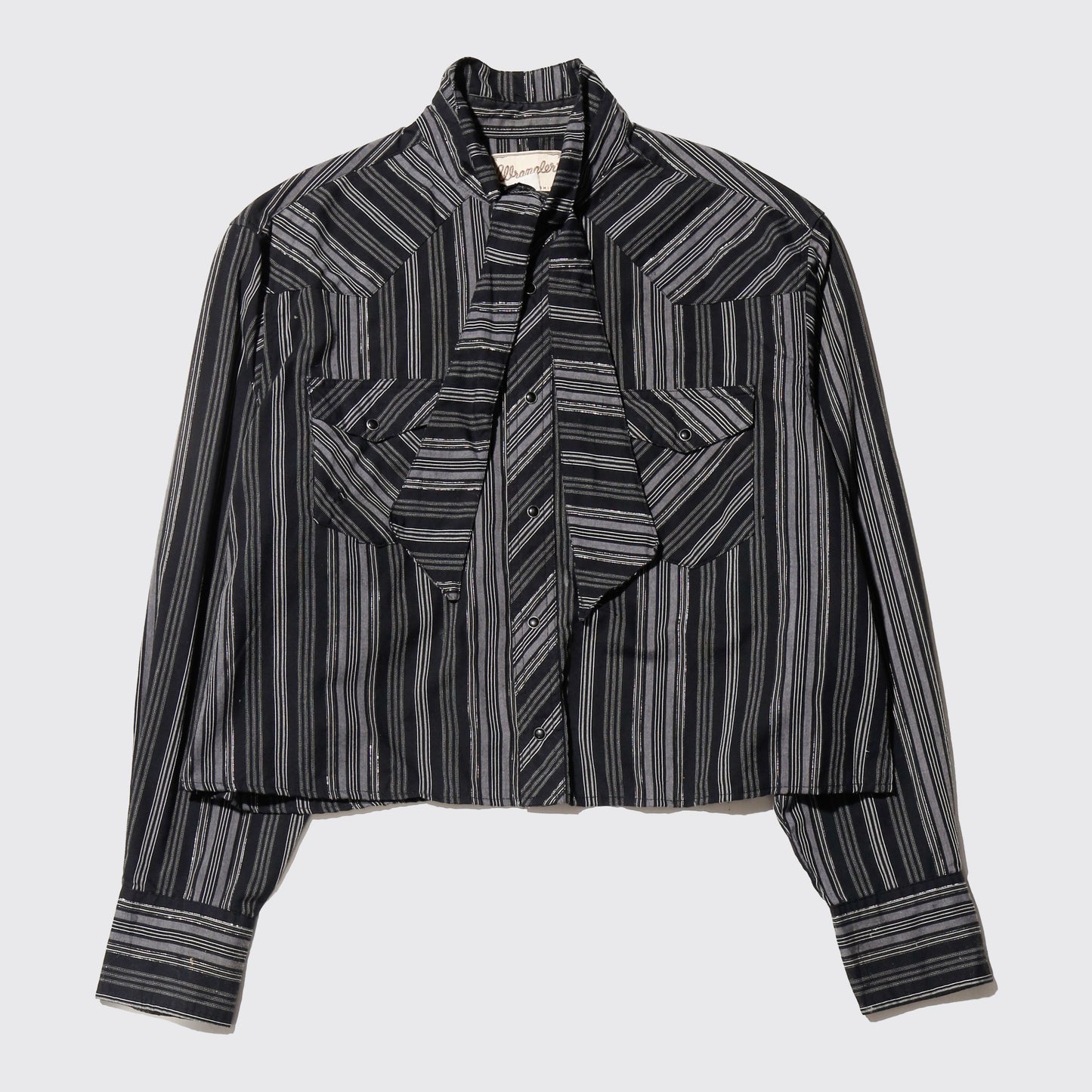 *one-off cropped bowtie stripe shirt