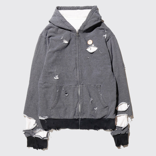 *one-off broken hoodie , thermal lining , with kapper badge