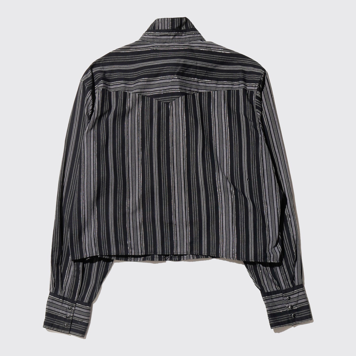 *one-off cropped bowtie stripe shirt