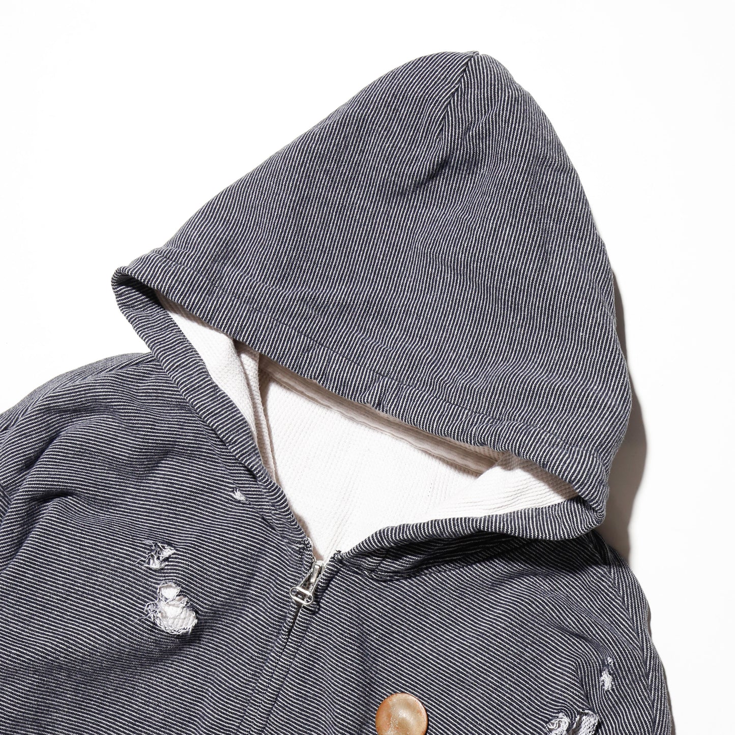 *one-off broken hoodie , thermal lining , with kapper badge