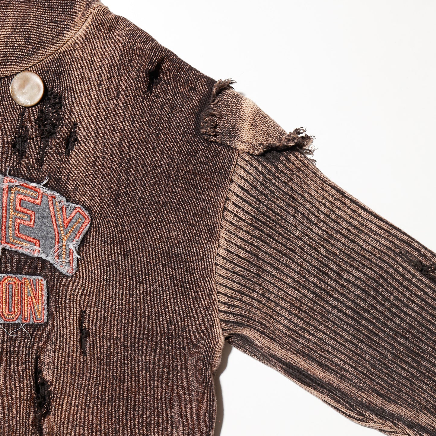 *one-off harley-davidson dust broken knit hoodie , with kapper badge