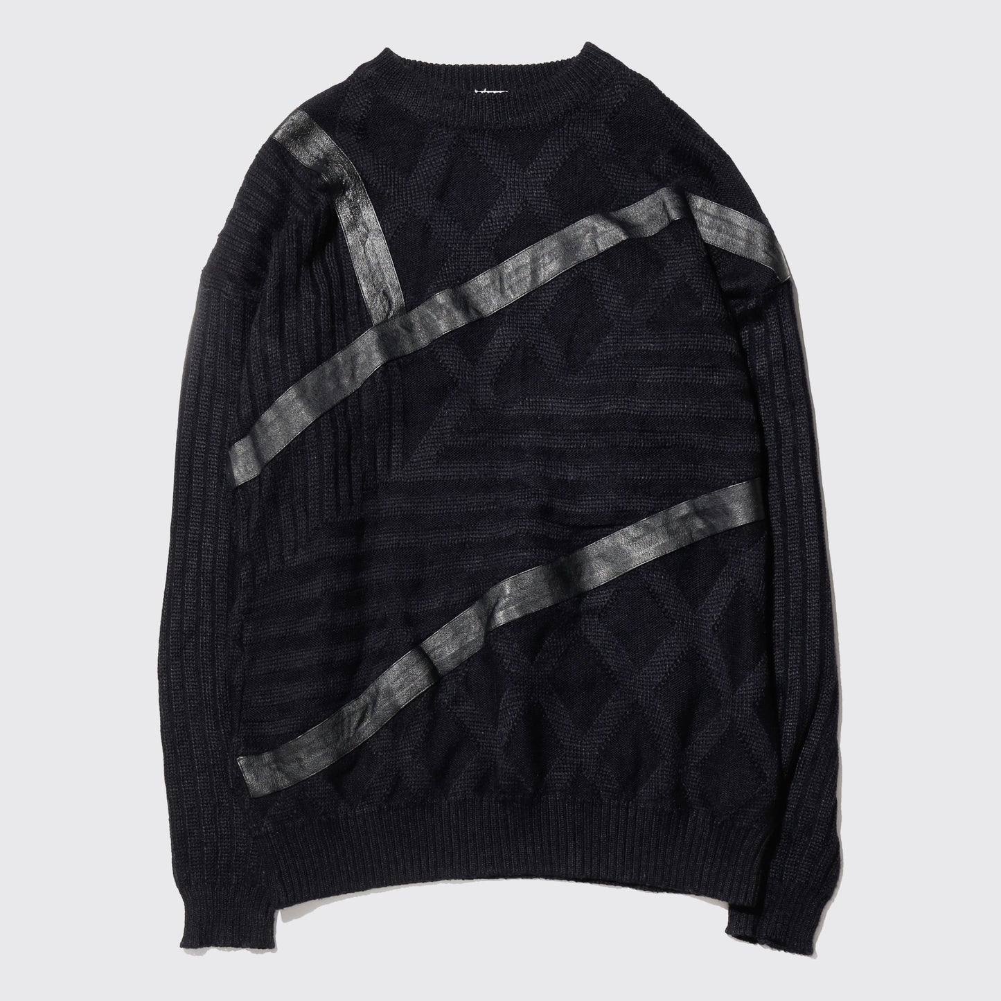 vintage leather taping sweater