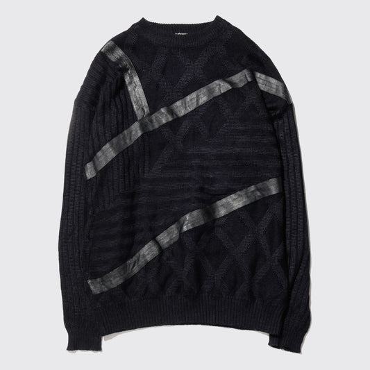 vintage leather taping sweater