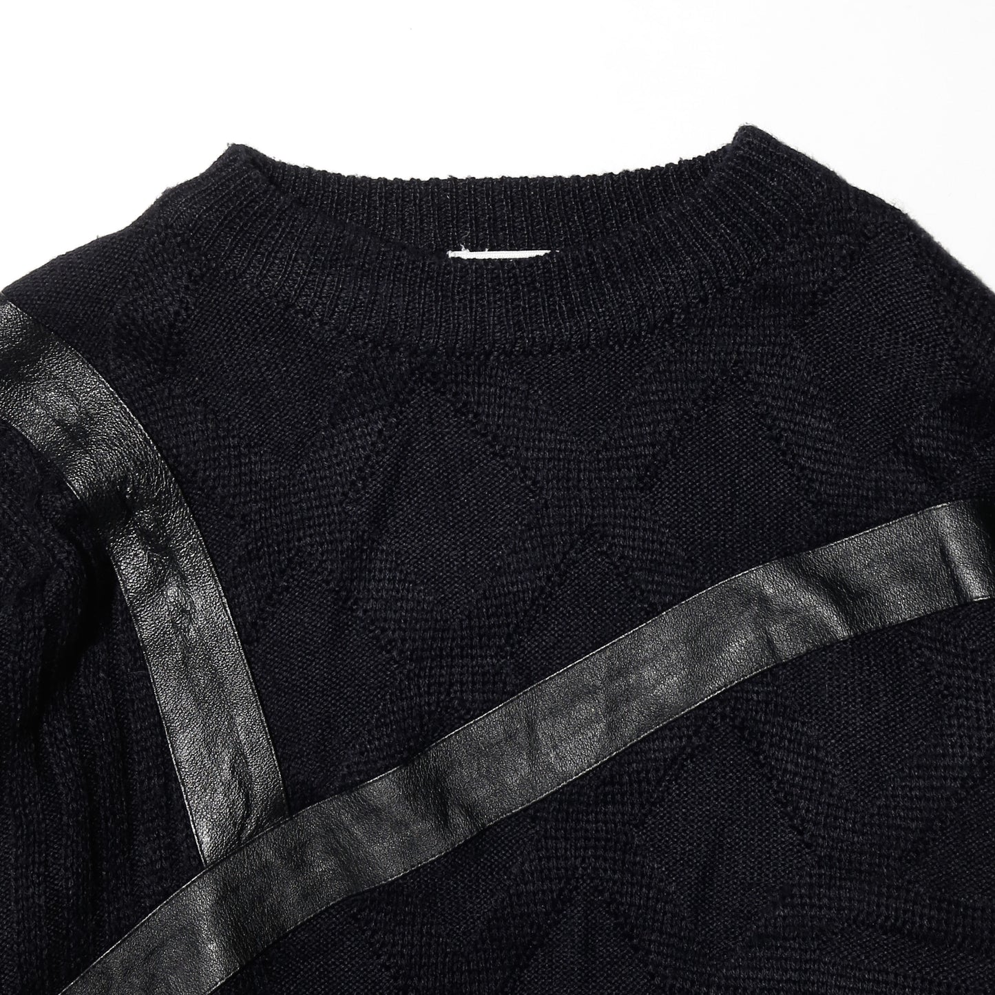 vintage leather taping sweater