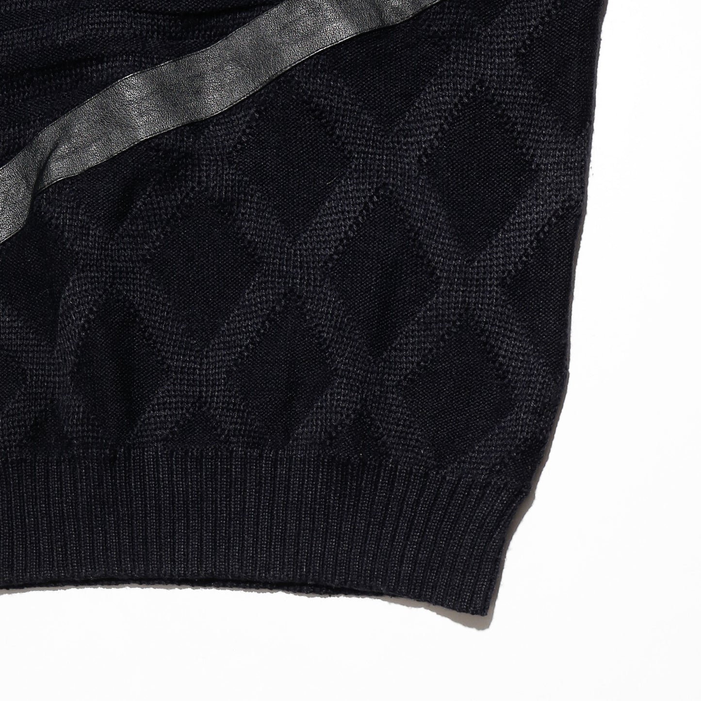 vintage leather taping sweater