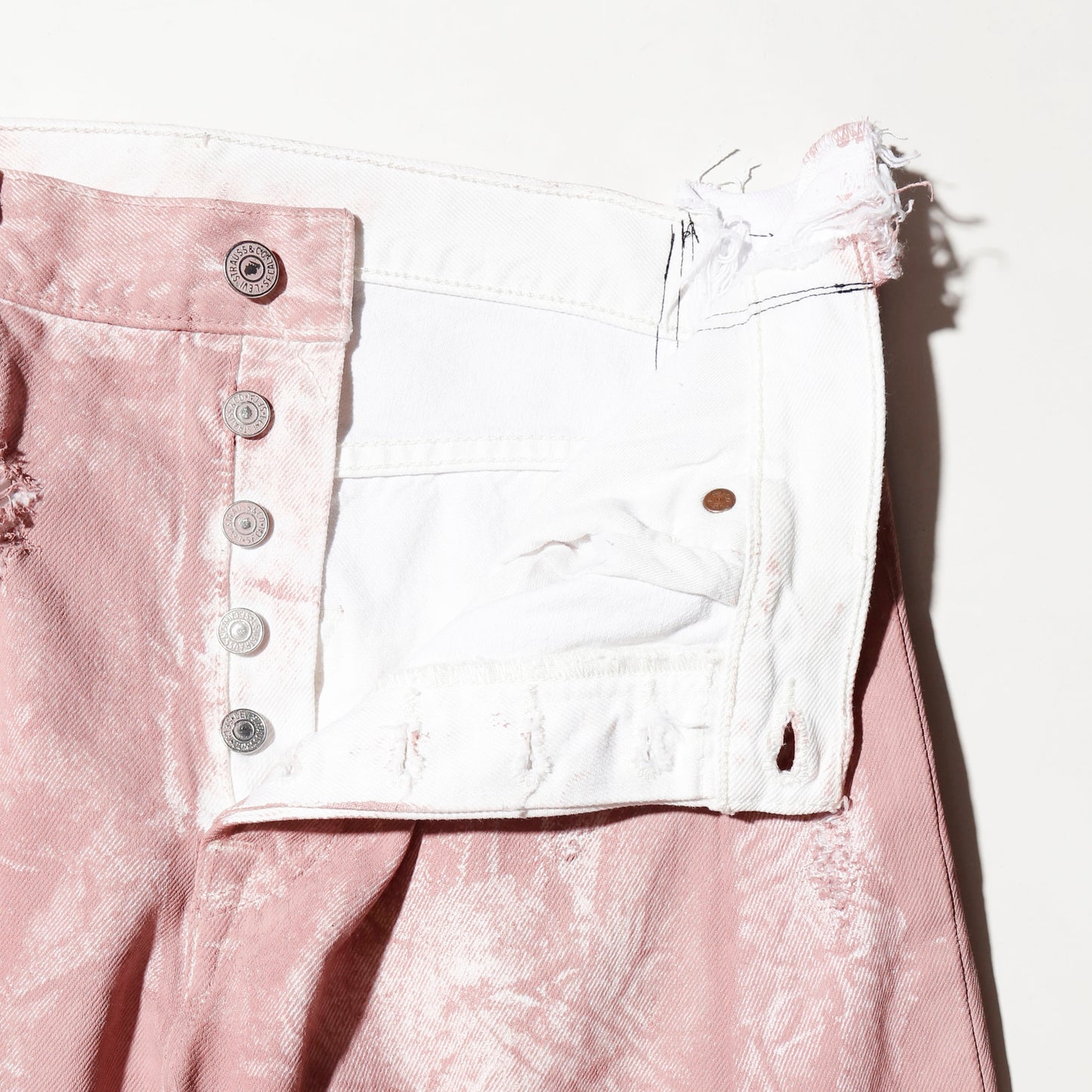 *one-off broken upside down jeans: model- dust pink