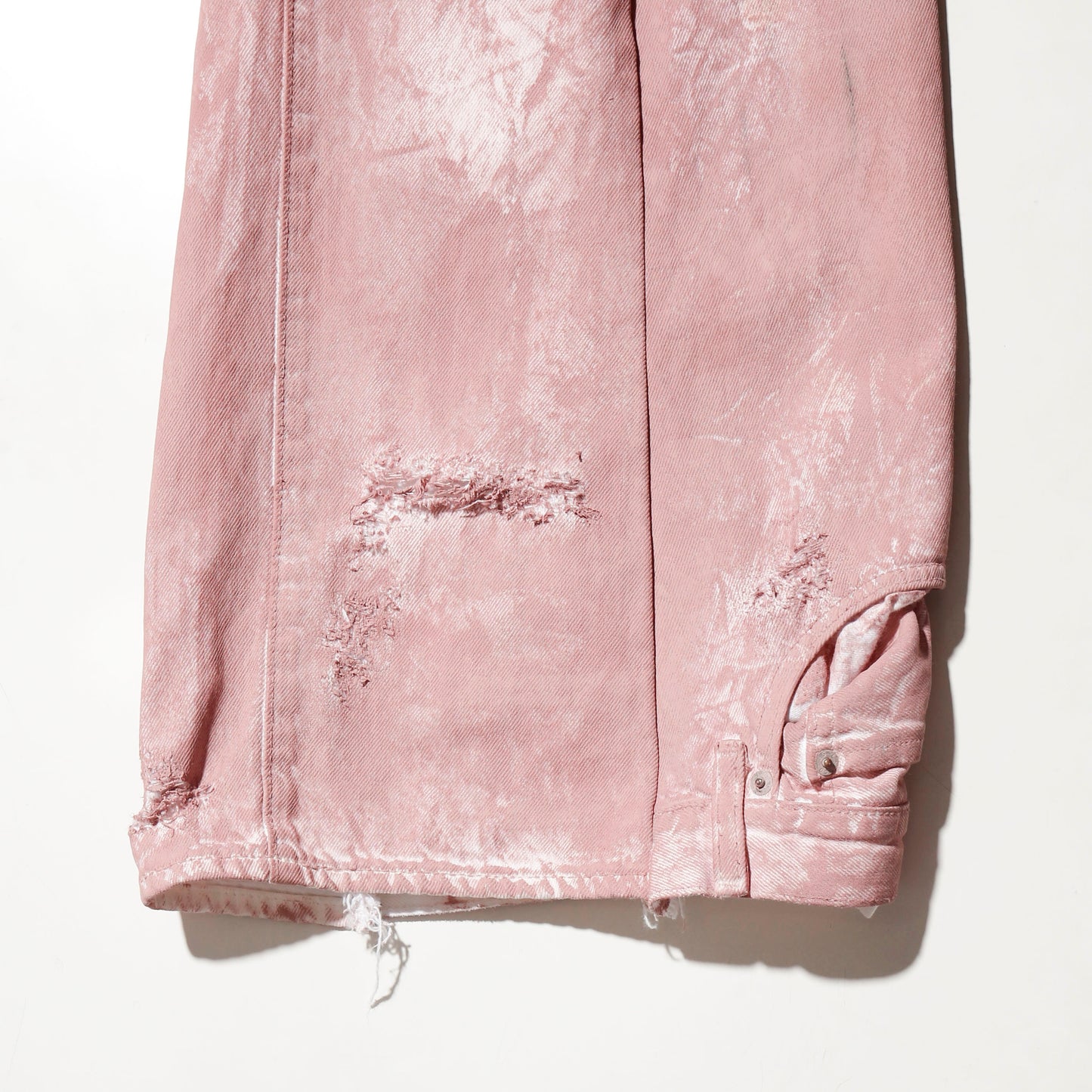 *one-off broken upside down jeans: model- dust pink
