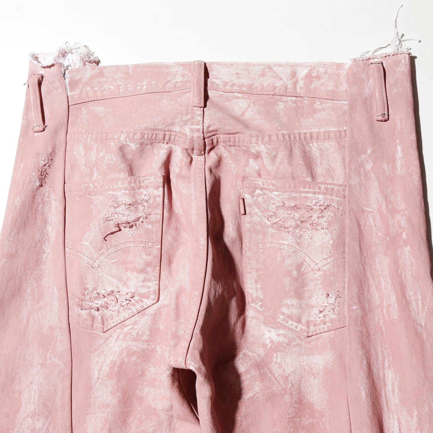 *one-off broken upside down jeans: model- dust pink