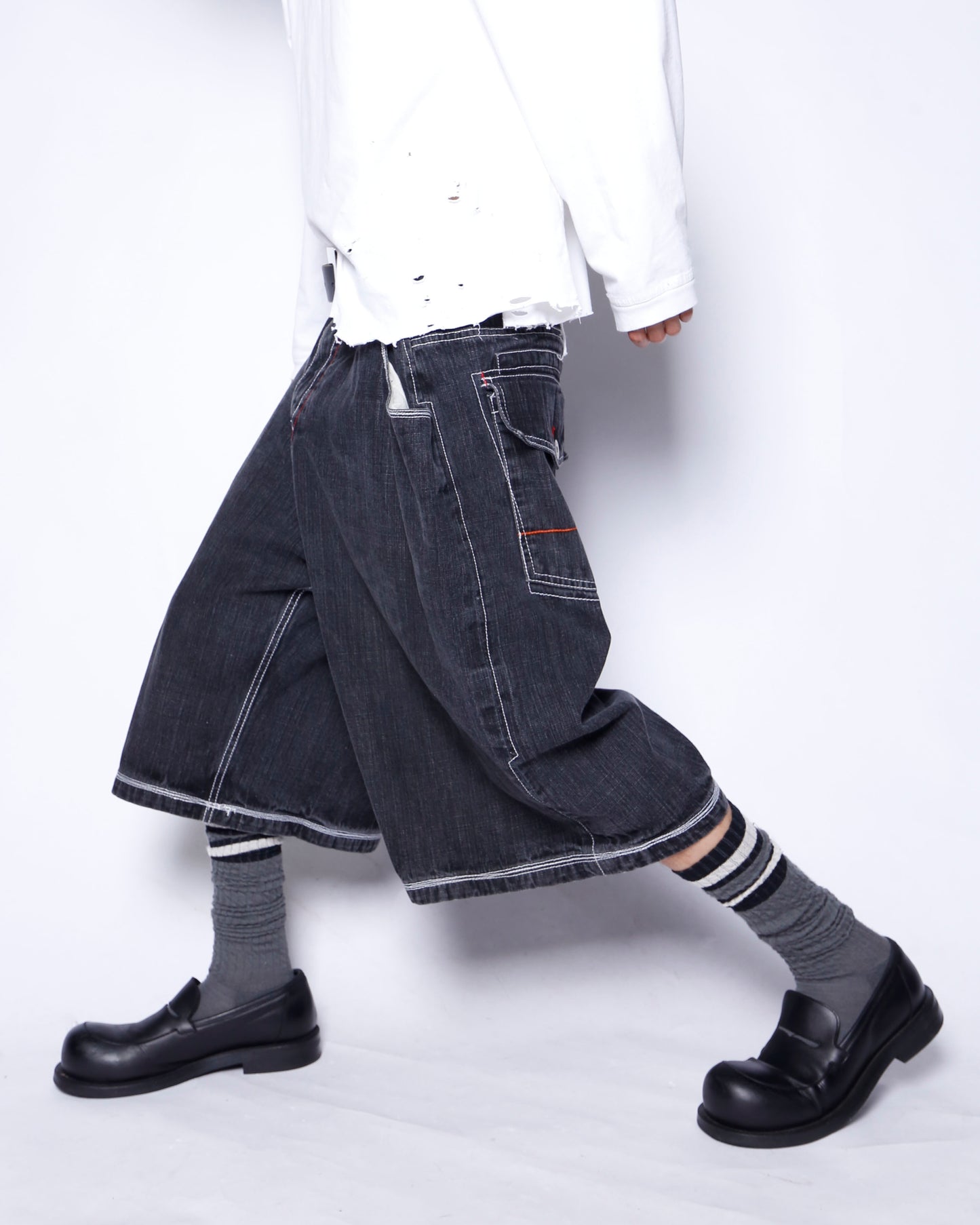 vintage resized tuck wide bermuda shorts
