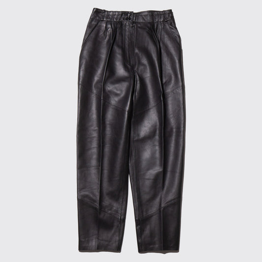 vintage leather tapered trousers