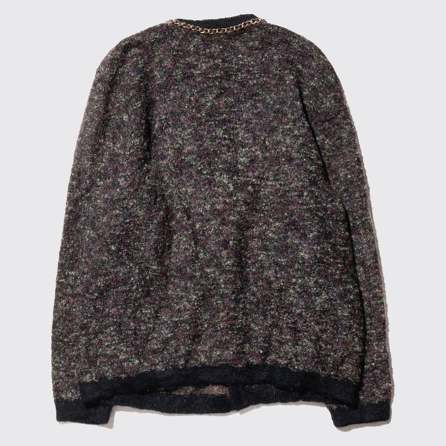 vintage chain piping boucle cardigan